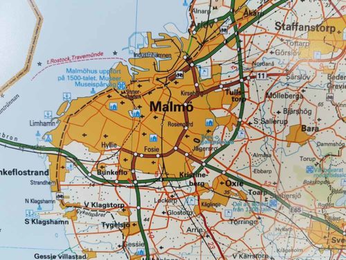 Karta över Skåne Malmö för markering med nålar Kartkungen