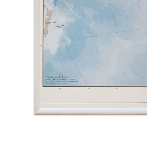 Världskarta Världen Fysisk 70x100 cm Vit ram. För markering med nålar. För hemmet, kontoret eller företaget Kartkungen