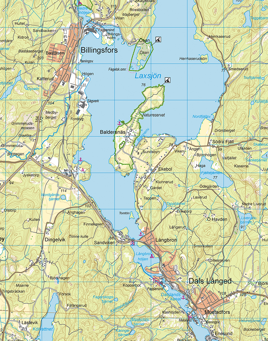 Karta Dalslands kanal - Kartkungen karta för paddling eller kajak