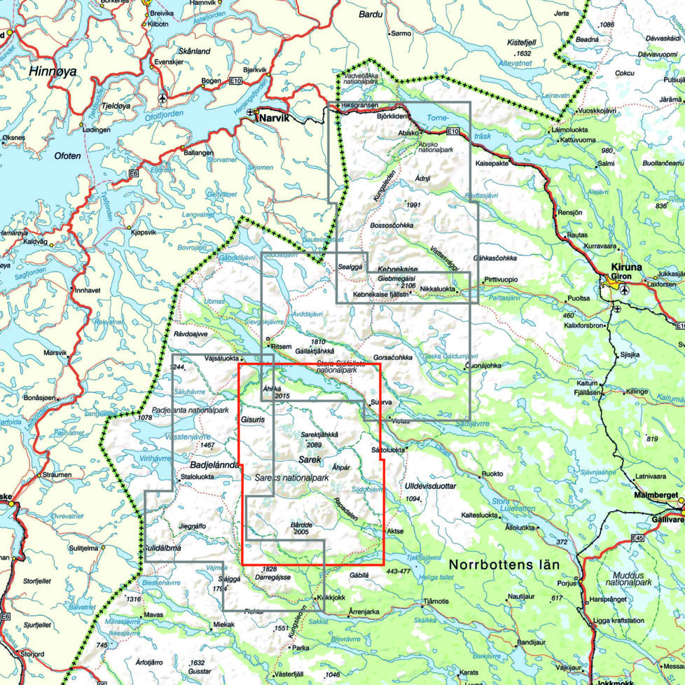 Karta Sareks nationalpark - Kartkungen fjällkarta Sarek