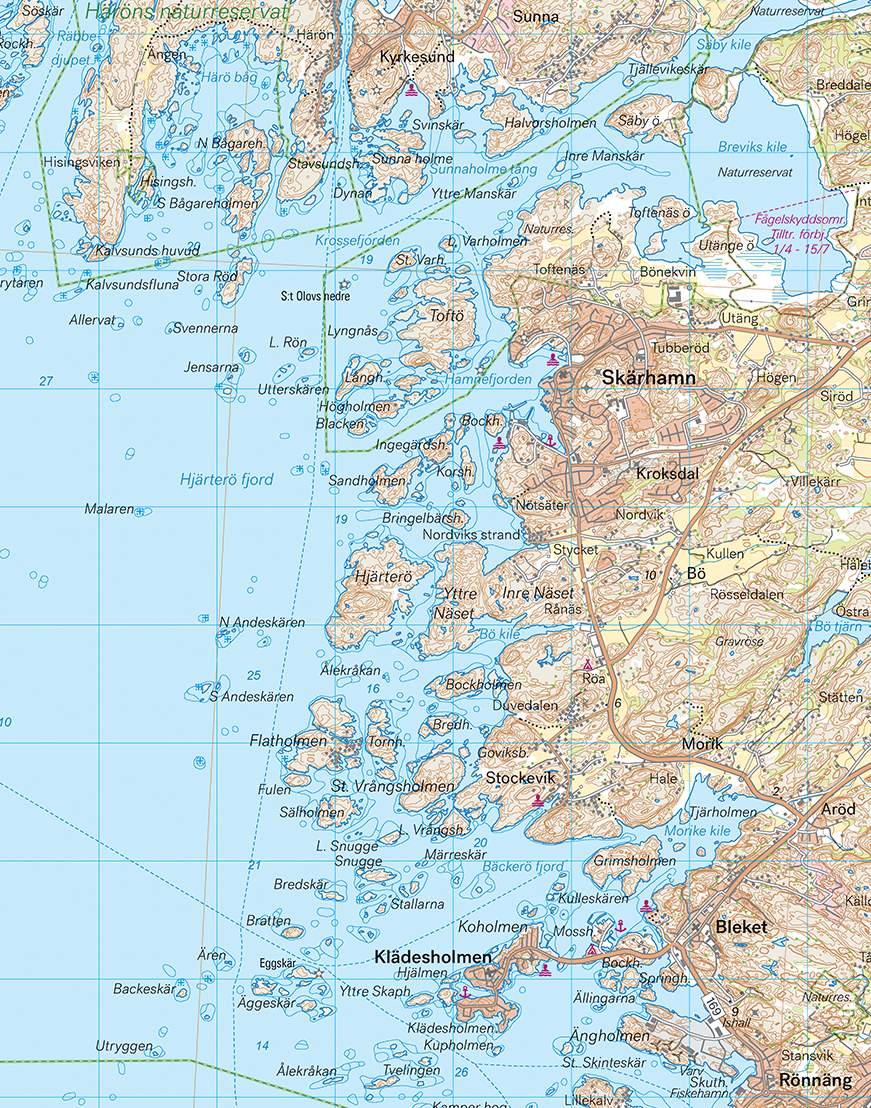 Karta Södra Bohuslän - Kartkungen paddling och kajak karta
