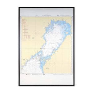 Inramat sjökort nr 4 över Bottenviken där ni kan märka ut med nålar vart ni har rest eller vill resa. Eller kanske bara som en fin tavla? Handgjord ram.