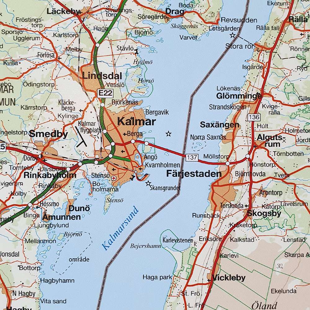 Karta över Småland, Öland och södra Sverige för nålar - Kartkungen