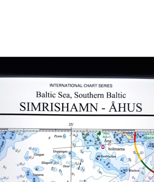 inramat sjökort över Simrishamn-Åhus