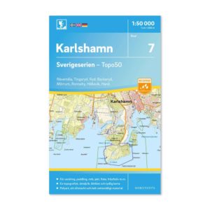 Friluftskarta 7 Karlshamn 9789113085708 täcker in Rävemåla, Tingsryd, Ryd, Backaryd, Mörrum, Ronneby, Hällevik och Hanö