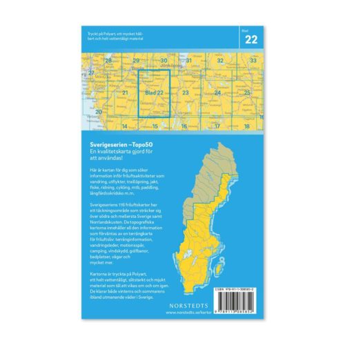 Friluftskarta 22 Gislaved Sverigeserien för mtb,paddling,outdoor 9789113085852 (2)