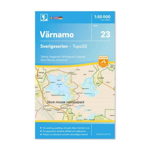 Friluftskarta 23 Värnamo Sverigeserien för mtb, karta för paddling 9789113085869 150 000