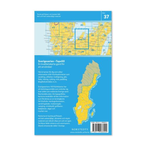 Friluftskarta 37 Lidköping Sverigeserien 9789113086002 (2)