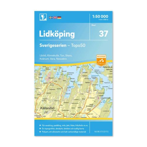 Friluftskarta 37 Lidköping Sverigeserien Vara, nossebro, tun, läckö, skara, kvänum, 9789113086002