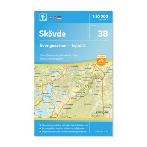 Friluftskarta 38 Skövde 150 000. Kartan täcker även in Djurö, Mariestad, Kinnekulle, Tidan, Skara, Hornborgarsjön 9789113086019