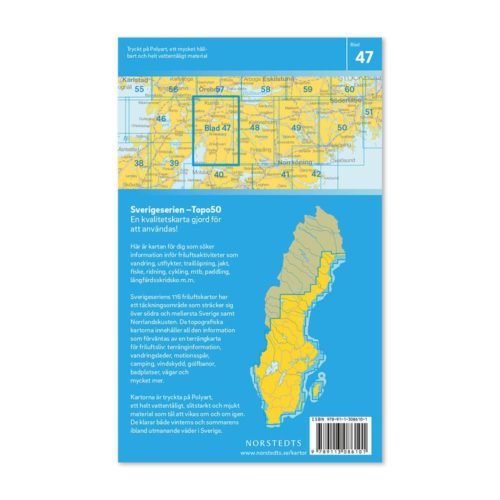 Friluftskarta 47 Askersund 150 000. Kartan täcker även in Fjugesta, Kumla, Pålsboda, Halsberg, Olshammar, Nykyrka och Tjällmo. Art.nr 9789113086101 (2)