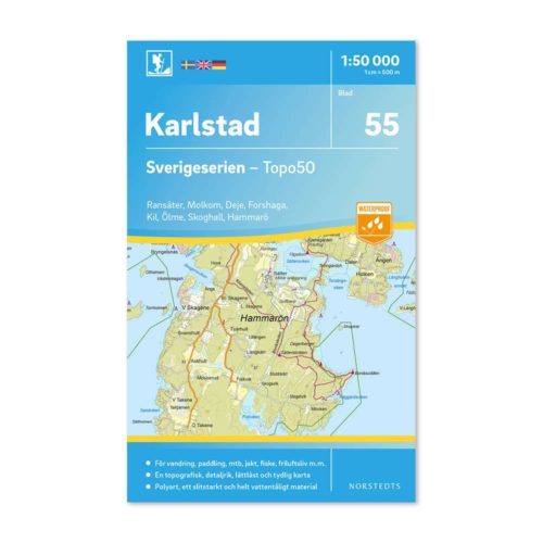 Friluftskarta 55 Karlstad 150 000 Kartan täcker även Ransäter, Molkom, Deje, Forshaga, Kil, Ölme, Skoghall och Hammarö.  art.nr 9789113086187