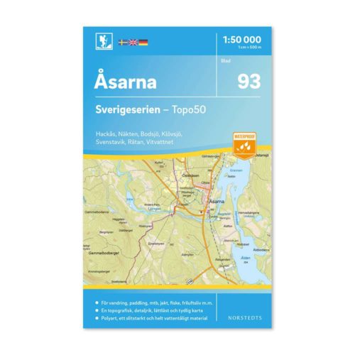Friluftskarta 93 Åsarna Sverigeserien karta för vandring 9789113086569 framsida