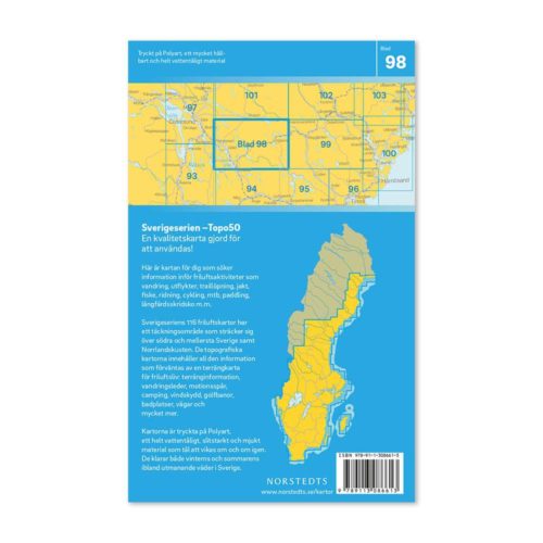 Friluftskarta 98 Gällö Sverigeserien 9789113086613 karta för vandring (2)
