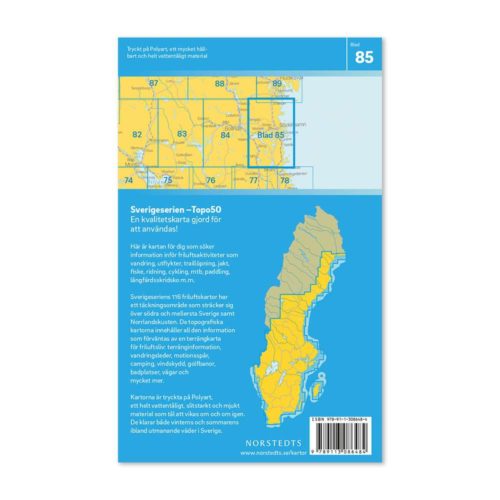Friluftskarta vandringskarta 85 Söderhamn art 9789113086484 Sverigeserien 150 000 (2)