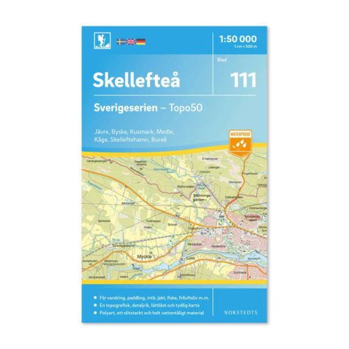 Friluftskarta 111 Skellefteå Sverigeserien 150 000 Vandringskarta, Terrängkarta, Outdoor Map Sweden, Freizeitkarte Schweden. 9789113086743