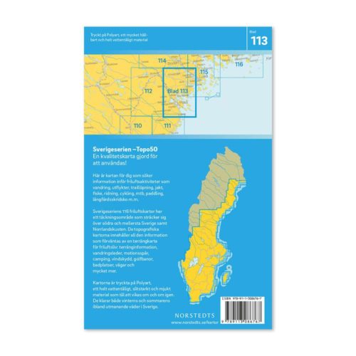 Friluftskarta 113 Piteå Sverigeserien Vandringskarta, Terrängkarta, Outdoor Map Sweden, Freizeitkarte Schweden. 9789113086767 (2)