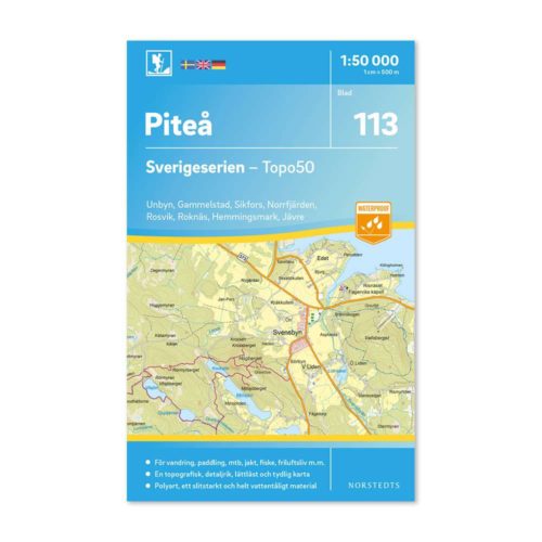 Friluftskarta 113 Piteå Sverigeserien Vandringskarta, Terrängkarta, Outdoor Map Sweden, Freizeitkarte Schweden. 9789113086767