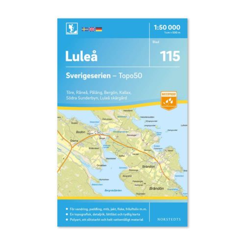 Friluftskarta 115 Luleå Sverigeserien Vandringskarta, Terrängkarta, Outdoor Map Sweden, Freizeitkarte Schweden art 9789113086781