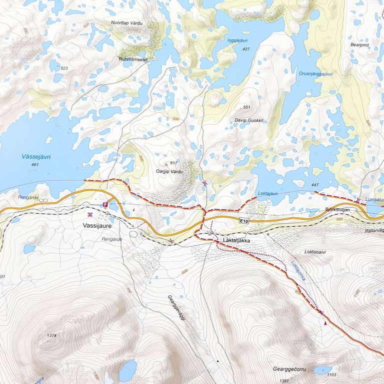 Fjällkarta Riksgränsen Abisko med ram - Kartkungen