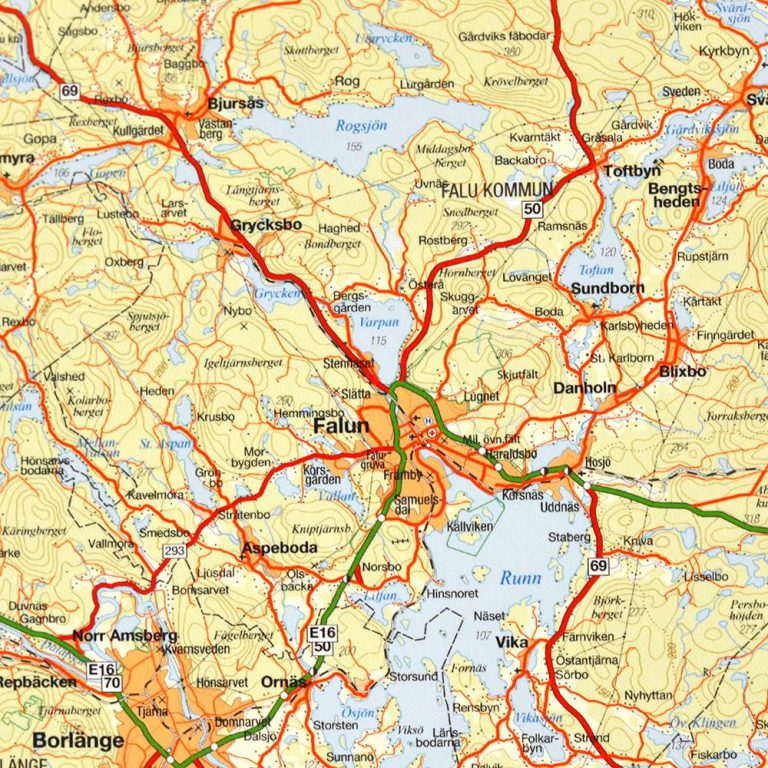 Karta över Dalarnas län för nålar - Kartkungen Karta Dalarna för vägg
