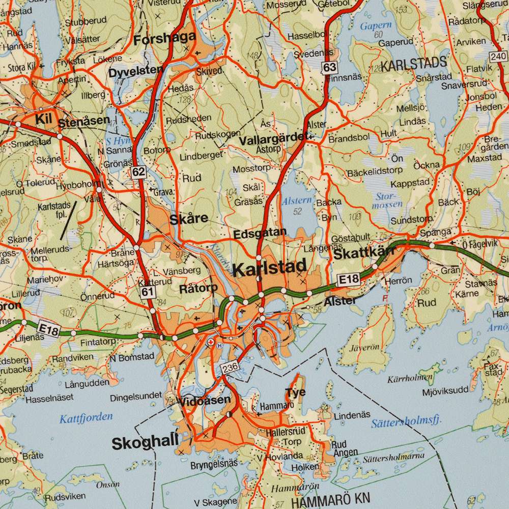 Väggkarta över Värmlands län för nålar - Kartkungen Region Värmland