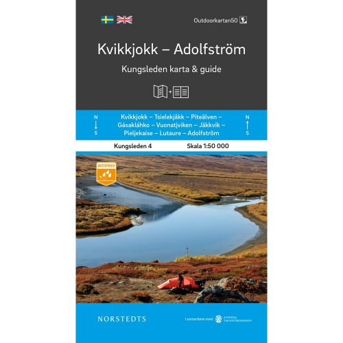 Kungsleden 4 Kvikkjokk Adolfström karta och guide Outdoorkartan framsida 9789113100883