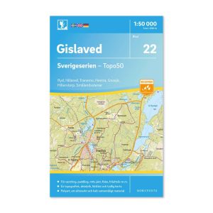 Friluftskarta 22 Gislaved Sverigeserien för mtb,paddling,outdoor 9789113085852