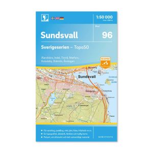 Friluftskarta 96 Sundsvall vandring karta 9789113086590 framsida