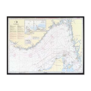 Søkort til væggen 92 Skagerrak Nordsøen Hirtshals-Hanstholm sort ramme KMS00092