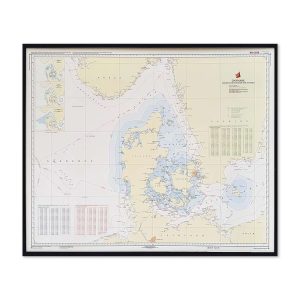 Søkort til væggen D Fiskeri- og territorialgrænser Sort ramme KMS0000D