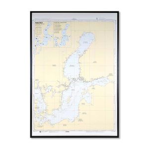 Inramat sjökort nr 2 över Östersjön från sjöfartsverket att ha som tavla på väggen, där du även kan markera med nålar vart du har varit. Kartkungen