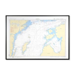 översiktskort Sjökort 6 med ram över Östersjön norra del för vägg. För dig som som vill ha en marin heminredning Kartkungen