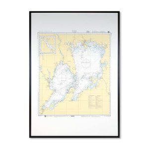 Inramat sjökort Vänern för väggen sjökort 13